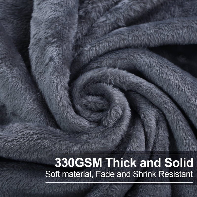 EASELAND Soft Twin Size Blanket All Season Warm Fuzzy Microplush Lightweight Thermal Fleece Blankets for Couch Bed Sofa,66x90 Inches,Dark Grey - Image 3